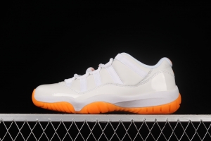 Air Jordan 11 Bright Citus 11 White Orange low Top Basketball shoes AH7860-139