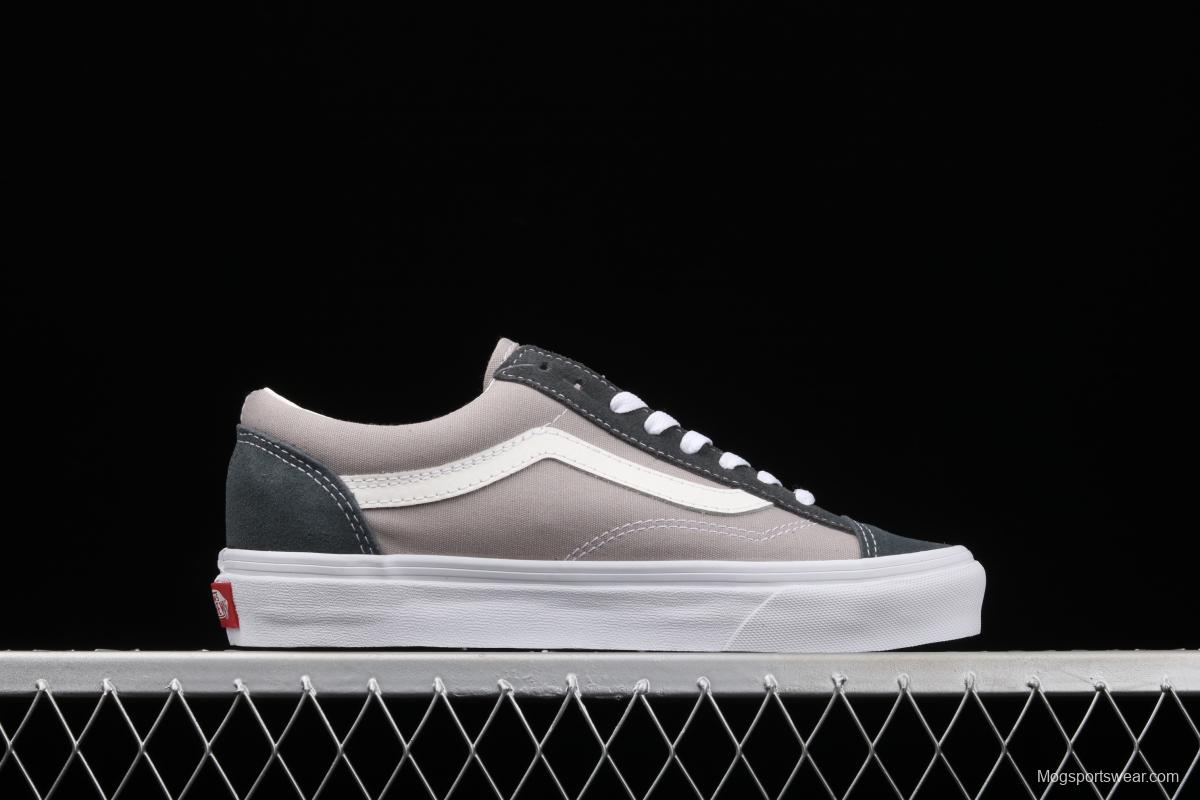 Vans Style 36 PEACEMINUSONE khaki blue and white stripe small head and low edge impact color canvas shoes VN0A4BVEN8K