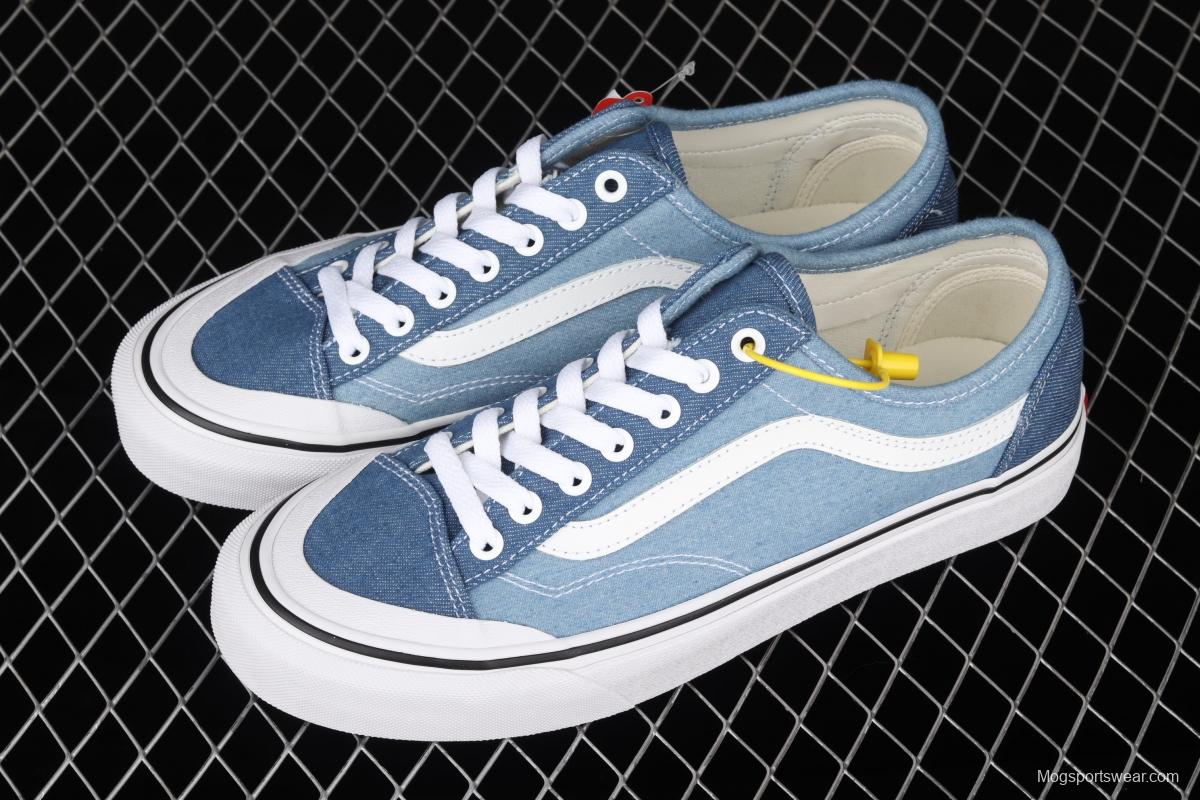 Vans Style 36 half-moon Baotou water wash color denim blue ultra-thin canvas vulcanized board shoes VN0A38G1Q70