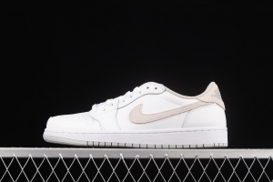 Air Jordan 1 Low low-top rice white ash culture leisure sports board shoes CZ0775-100