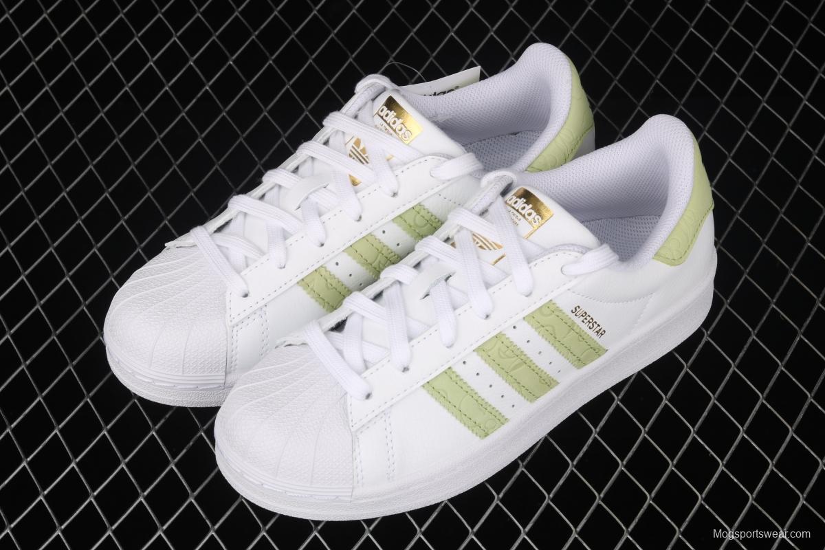 Adidas Originals Superstar FW3568 shell head and tea striped top layer casual board shoes