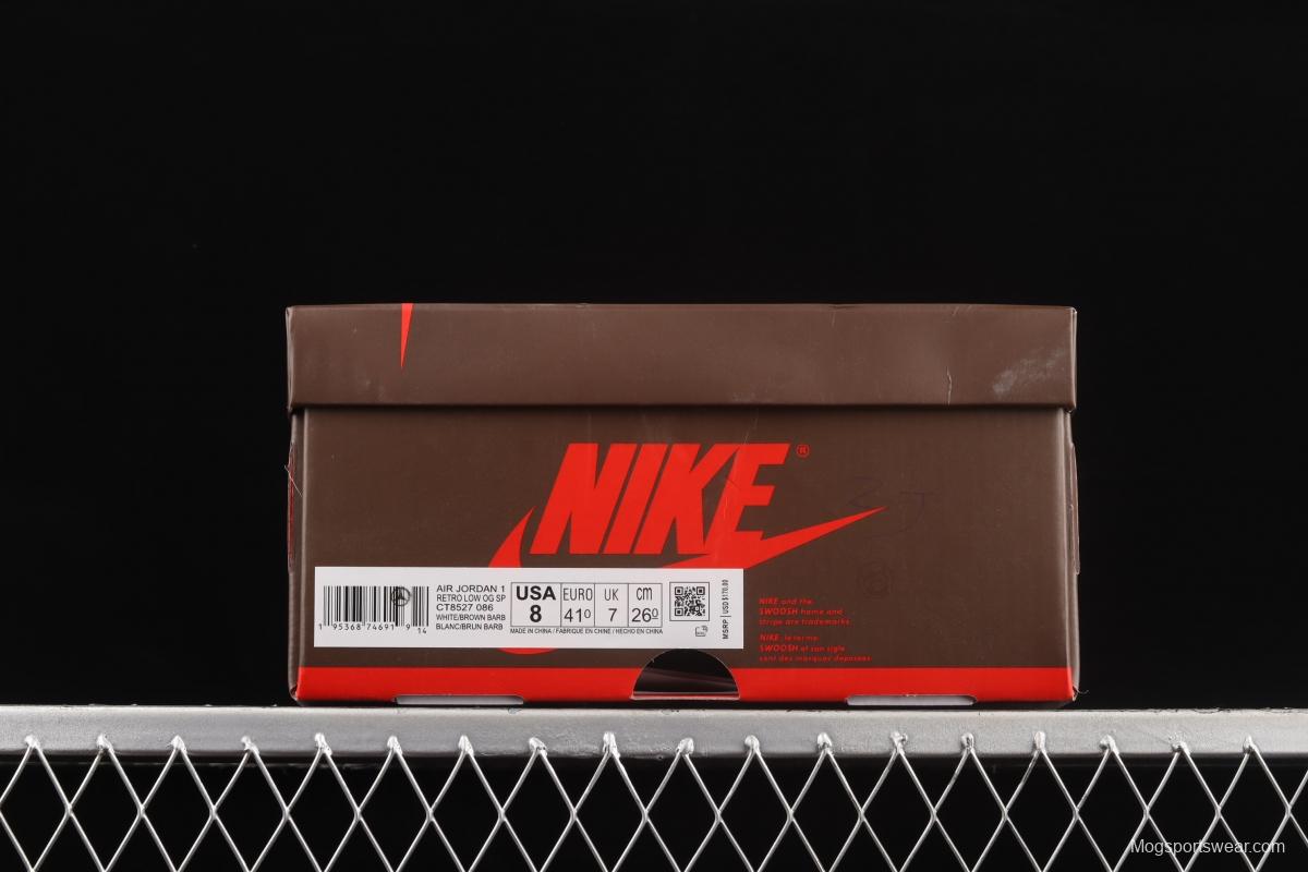 Fragment design x Travis Scott x NIKE Air Jordan 1 Low OG TS Joint Lightning Barb CT8527-086