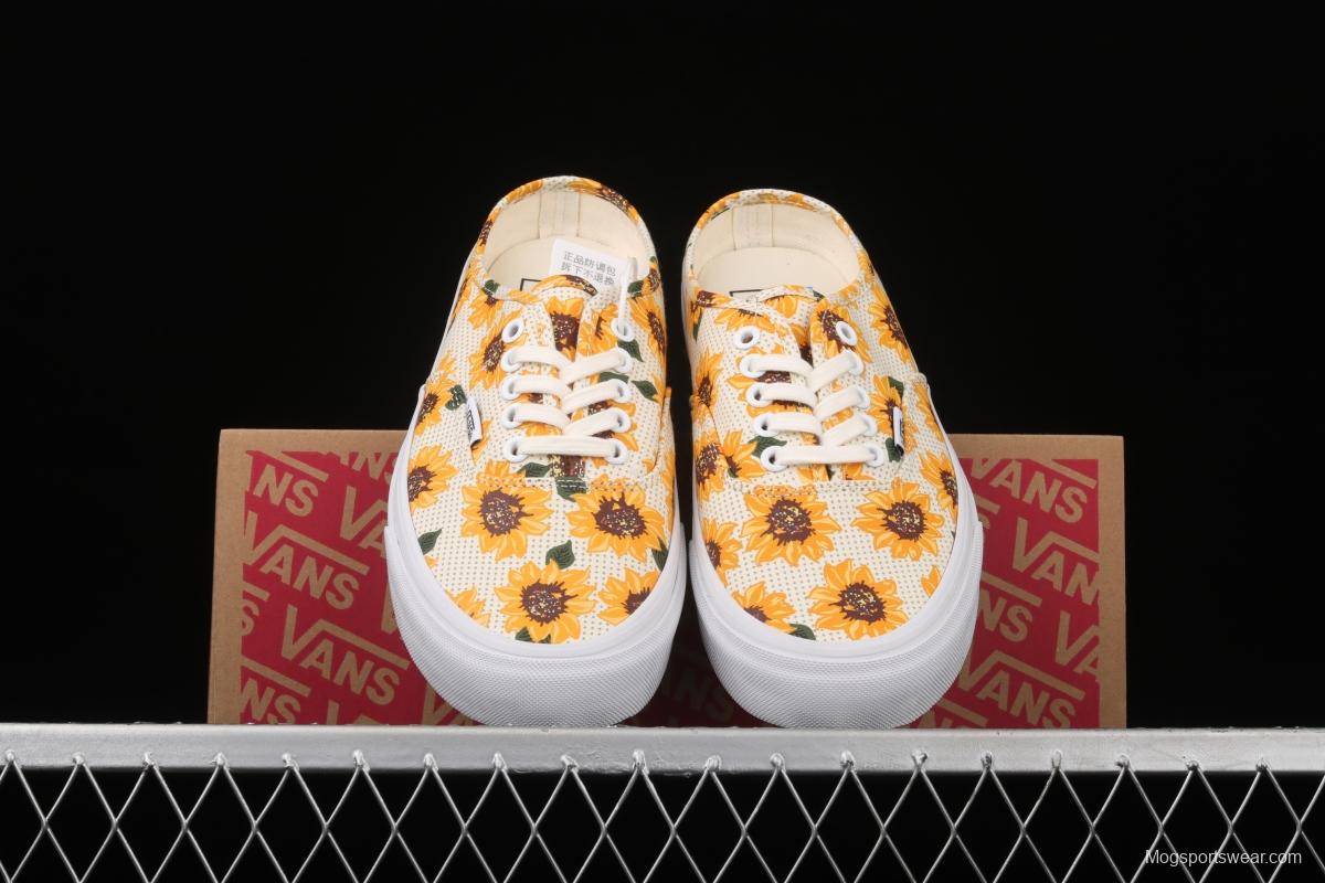 Vans Authentic Limited Edition clear Summer Daisy Sunflower Printing half-drag VN0A5HYP6SR