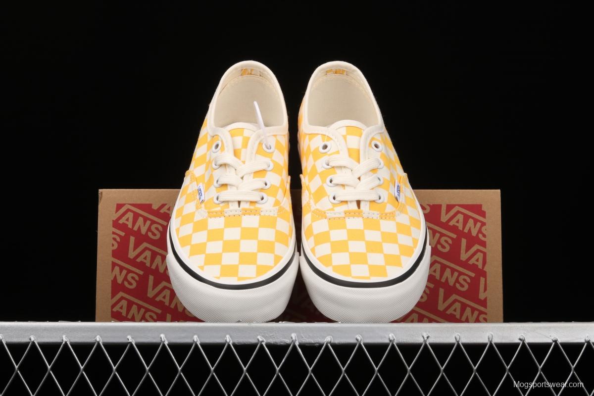 Vans Authentic classic Anna Heim orange checkerboard 4-hole low-edge high-end vulcanized skateboard shoes VN0A54F241P