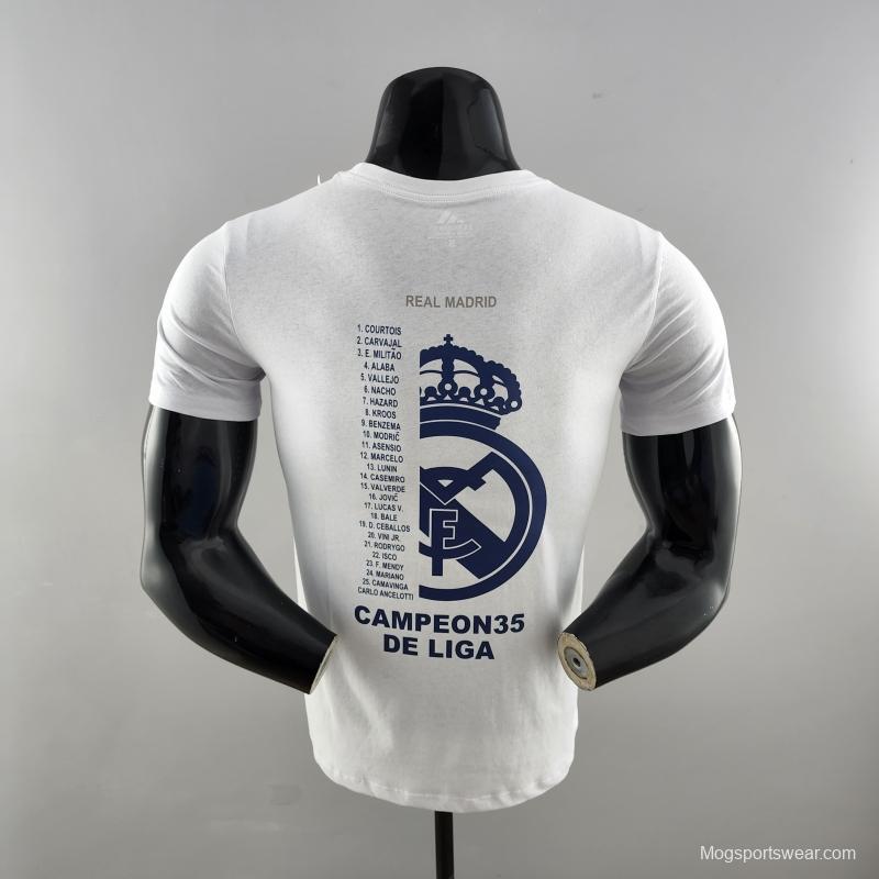 22 23 Real Madrid Mens Campeón 35 T-Shirt Grey  #K000173