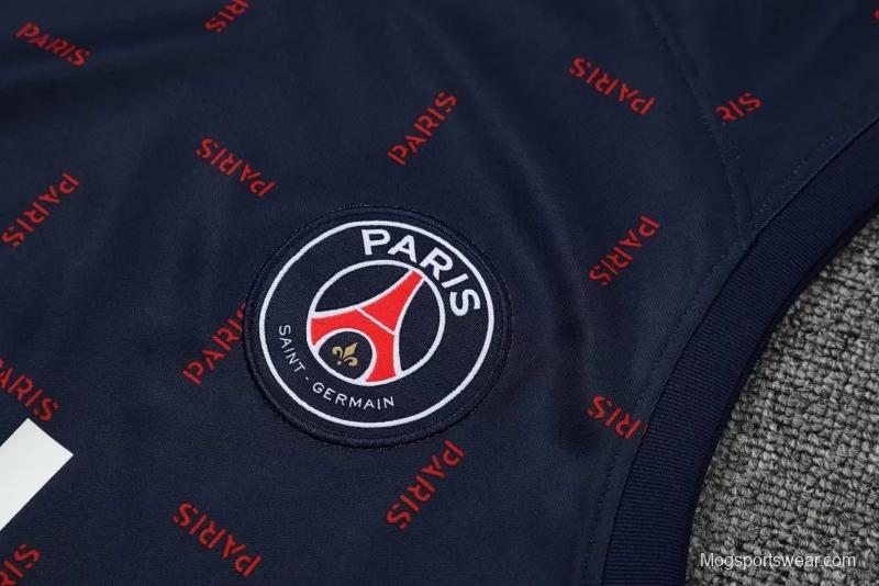 22/23 PSG Pre-match Training Jersey Royal Blue Spotted Vest