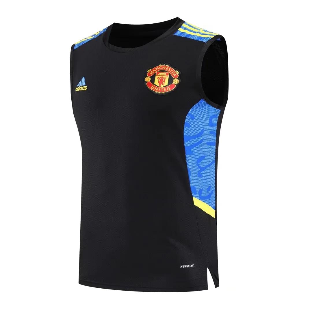 22/23 Manchester United Pre-Training Jersey Black+bule Vest