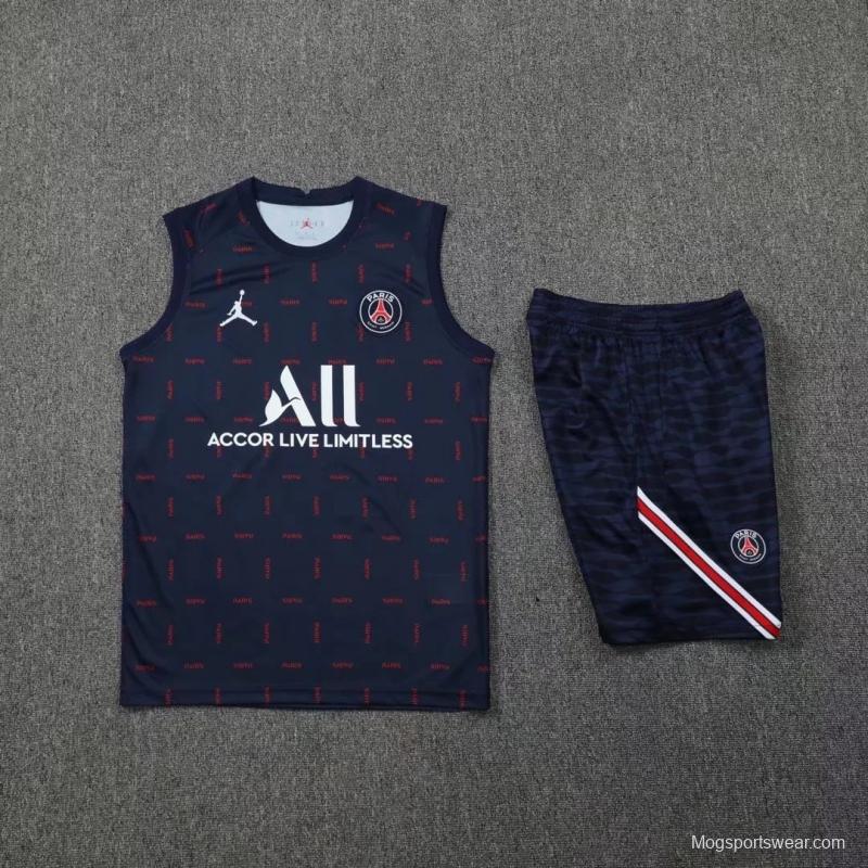 22/23 PSG Pre-match Training Jersey Royal Blue Spotted Vest