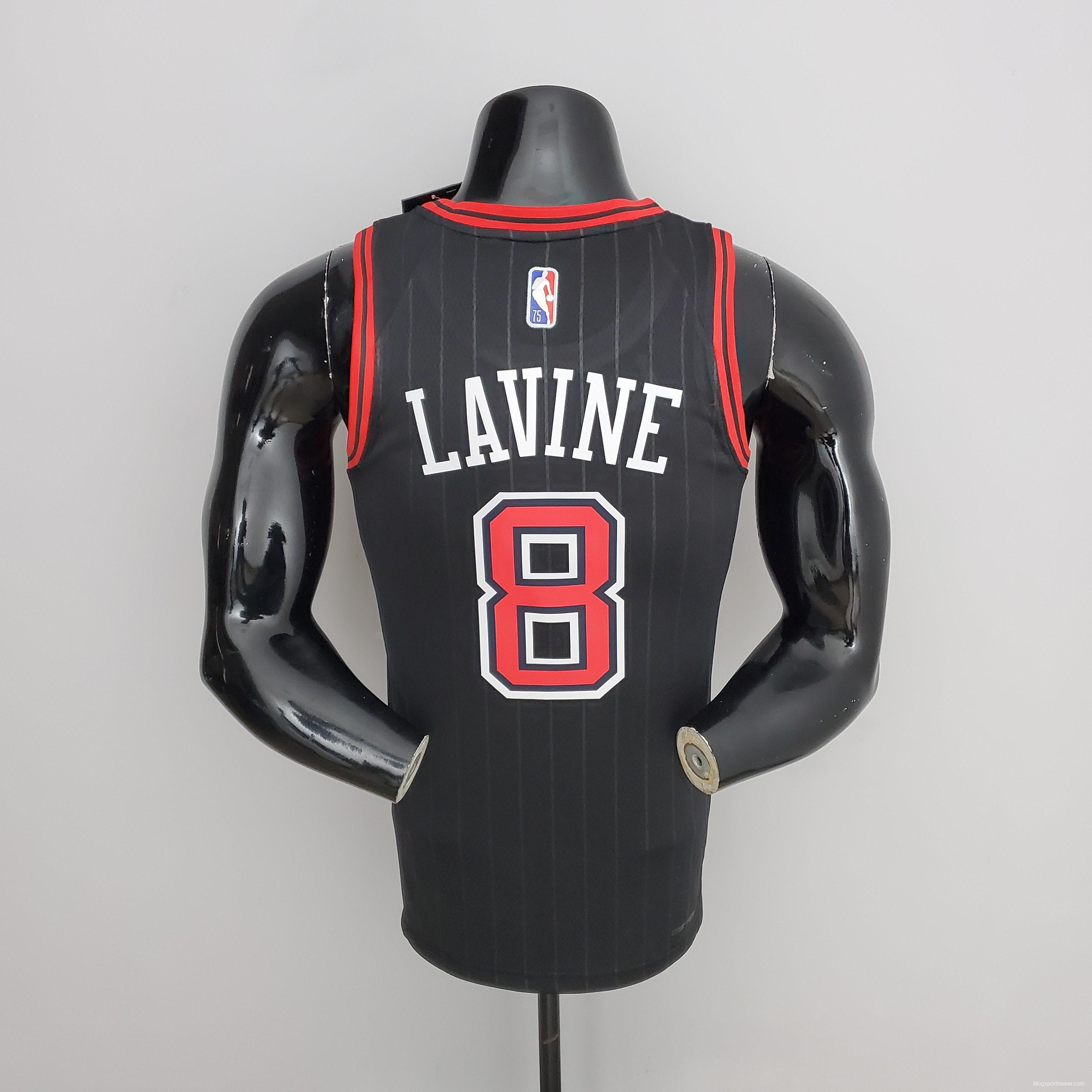 75th Anniversary LaVine#8 Bulls Flyers Black NBA Jersey