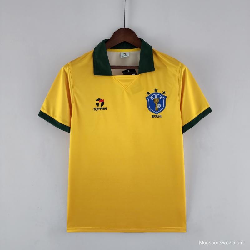 Retro 1988 Brazil Home Soccer Jersey