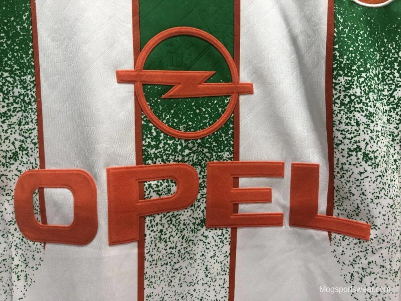 Retro 1994 Ireland Away White With OPEL Sponpsor Soccer Jersey