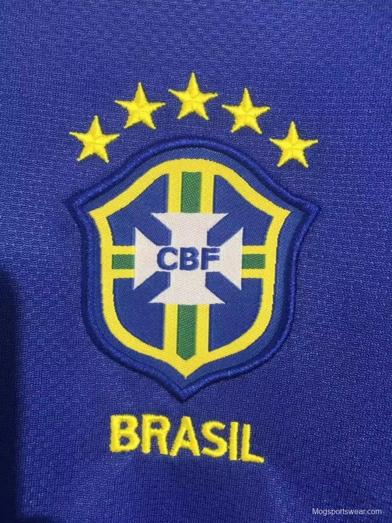 Retro 2004 Brazil Away Blue Jersey