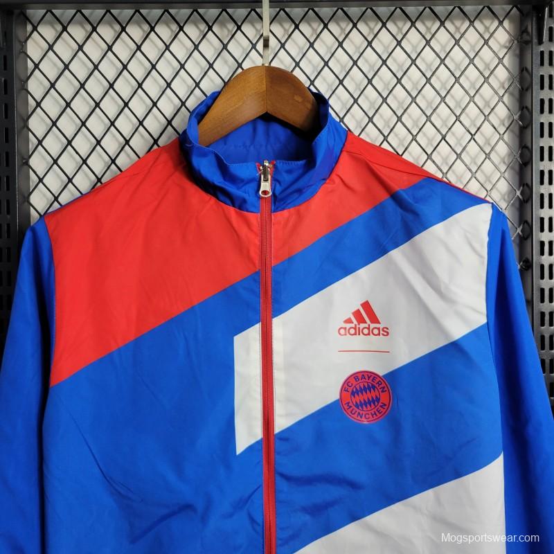 23-24 Bayern Munich Blue Reversible Windbreaker