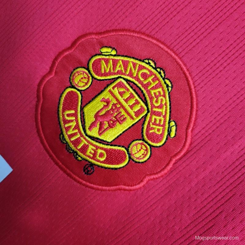 Retro Long Sleeve 07-08 Manchester United Home Premier League Jersey