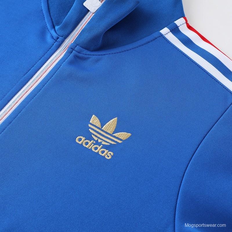 2023 Adidas Original Blue Full Zipper Jacket +Pants