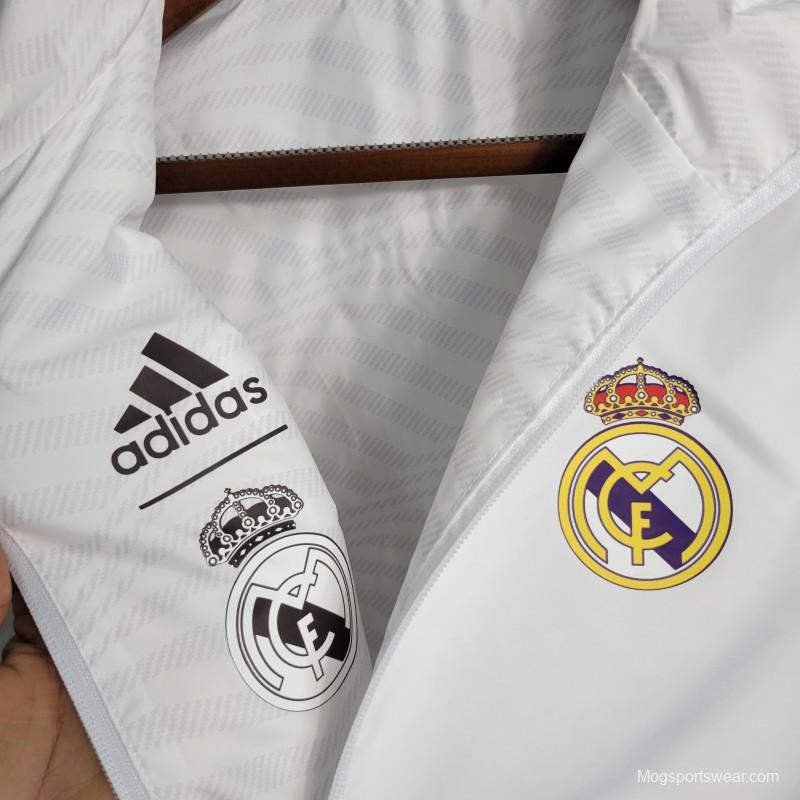 23/24 Reversible Real Madrid White Windbreaker