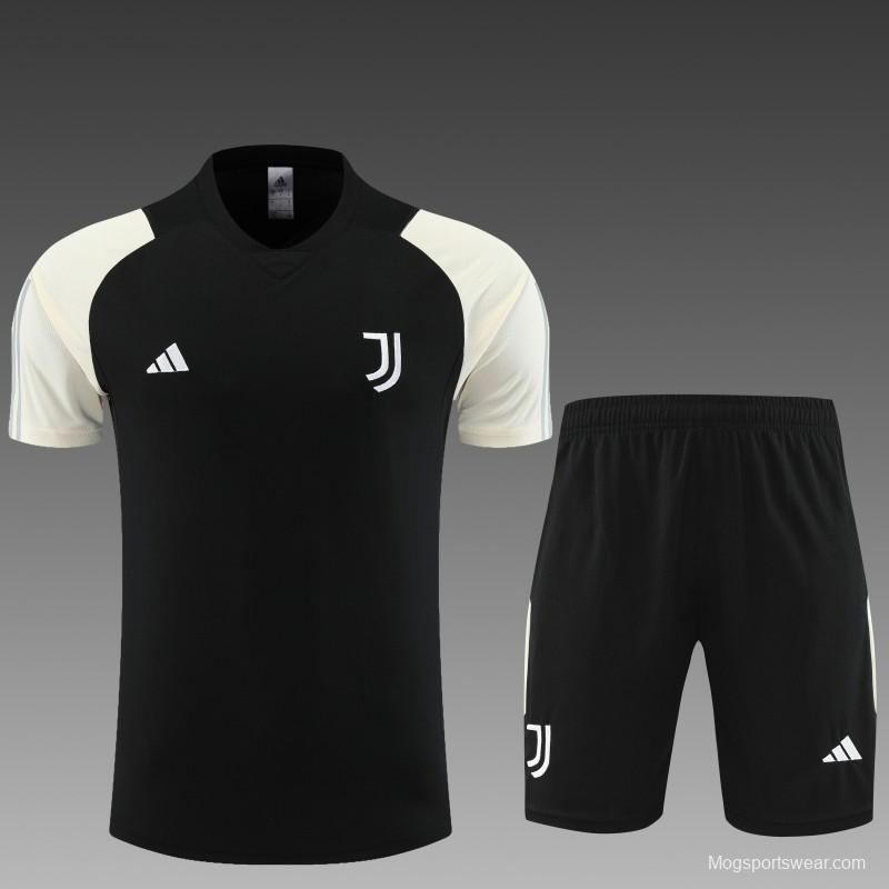 23 24 Juventus Black White Short Sleeve+Shorts