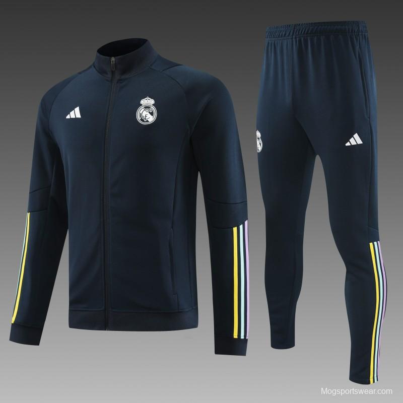 23/24 Real Madrid Navy Full Zipper Jacket+Pants