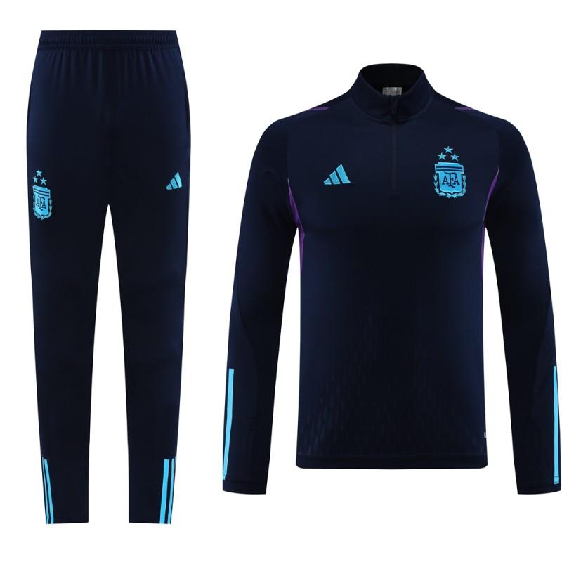 2023 Argentina Navy Half Zipper Jacket+Pants