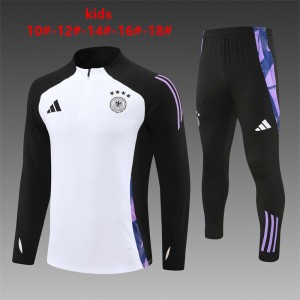 2024 Kids Germany Black/White Half Zipper Jacket+Long Pants