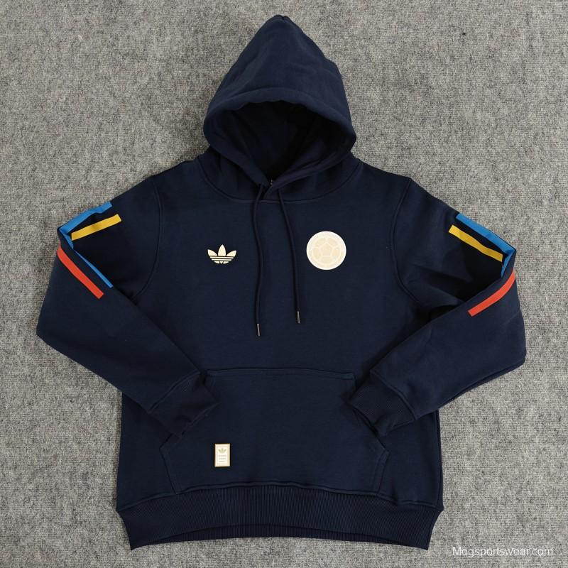 2024 Colombia 120th Black/Navy/Grey/Beige/White Hoodie With Golden Badge