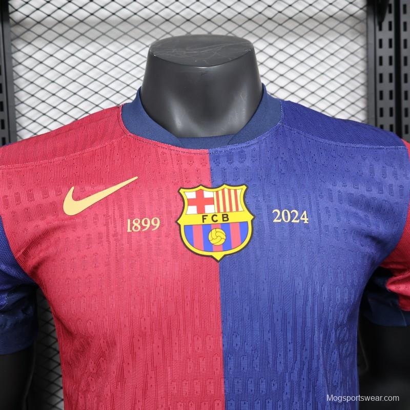 Player Version 24/25 Barcelona Home 125Th Anniversary 1899-2024 Printing Jersey