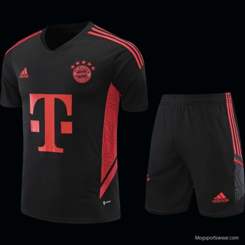 23-24 Bayern Munich Black Red Short Sleeve+Shorts